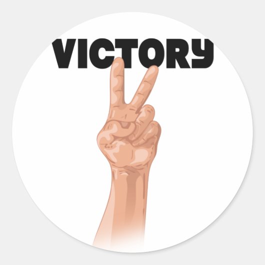 Overwinning Ronde Sticker (Voorkant)