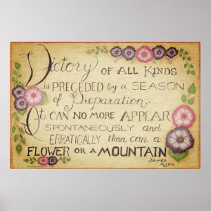 Overwinning van alle soorten- James Allen Quote Po Poster