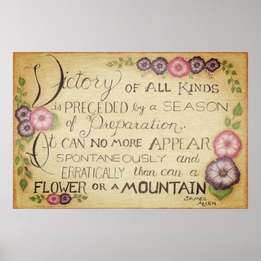 Overwinning van alle soorten- James Allen Quote Po Poster (Voorkant)