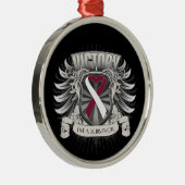 Overwinning van Throat Cancer Metalen Ornament (Rechts)