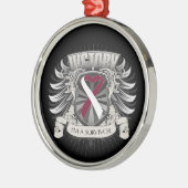 Overwinning van Throat Cancer Metalen Ornament (Links)