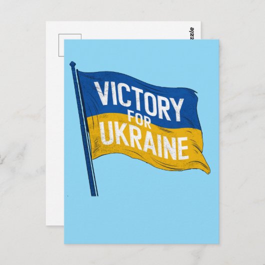 Overwinning voor Oekraïne Vlag, Pro-Oekraïne Patri Briefkaart (Voorkant / Achterkant)