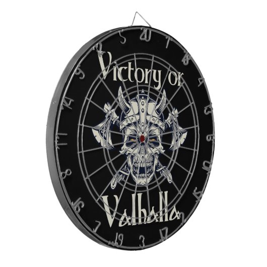 Overwinning voor Valhalla - Skull Dartbord (Voorkant Links)