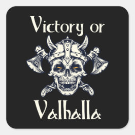 Overwinning voor Valhalla - Skull Vierkante Sticker