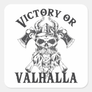 Overwinning voor Valhalla - Vikingbijl Vierkante Sticker