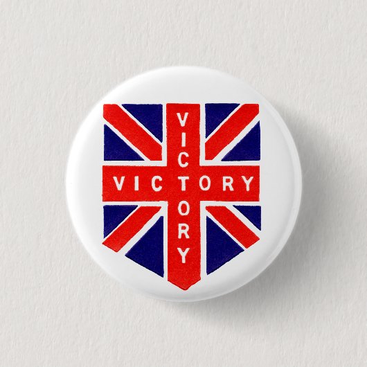 Overwinning WWII Union Jack Ronde Button 3,2 Cm (Voorkant)