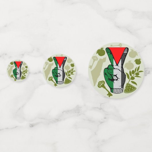 Overwinningsbord Handweerstand Rode driehoek symbo Confetti (Achterkanten)