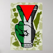 Overwinningsbord Handweerstand Rode driehoek symbo Poster (Voorkant)