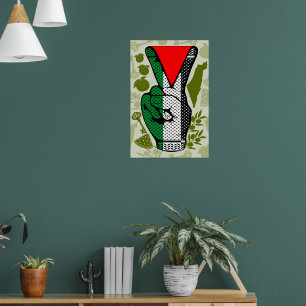 Overwinningsbord Handweerstand Rode driehoek symbo Poster