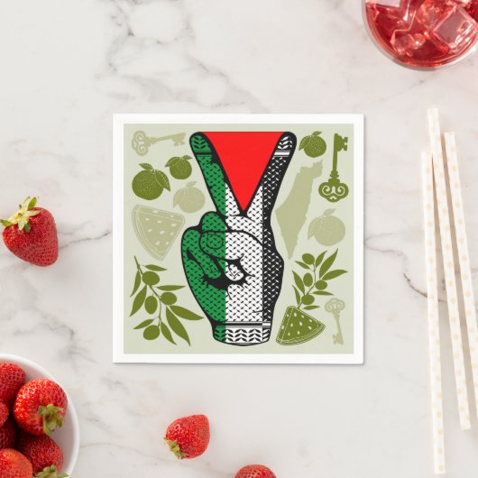 Overwinningsbord Handweerstand Rode driehoek symbo Servet (Insitu)