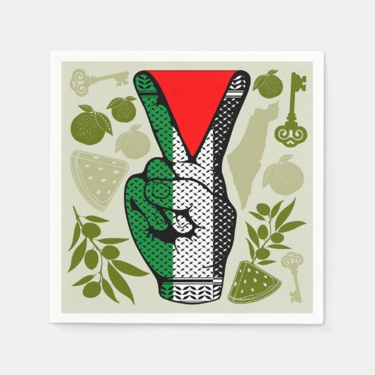 Overwinningsbord Handweerstand Rode driehoek symbo Servet (Voorkant)