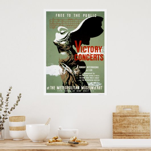 Overwinningsconcert kwam met NYC 1938 WPA Poster (Keuken)