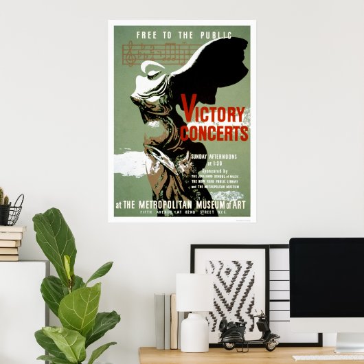 Overwinningsconcert kwam met NYC 1938 WPA Poster (Thuiskantoor)