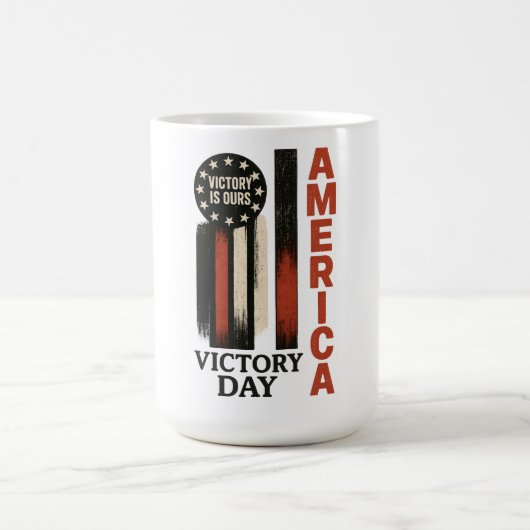 Overwinningsdag Patriottische Distressed USA Art Koffiemok (Center)