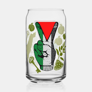Overwinningsgebaar Hand Verzet Rode Driehoek Symbo Blikvorm Glas