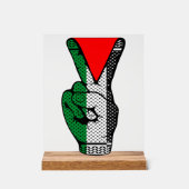 Overwinningshand weerstands rode driehoek symbool acryl bord (Voorkant)