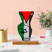Overwinningshand weerstands rode driehoek symbool acryl bord (Huwelijk)