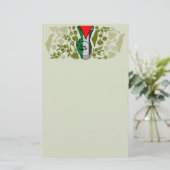 Overwinningshand weerstands rode driehoek symbool briefpapier (Staand voorkant)