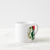 Overwinningshand weerstands rode driehoek symbool espresso kop (Voorkant rechts)