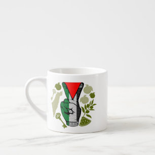 Overwinningshand weerstands rode driehoek symbool espresso kop