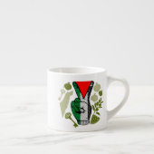 Overwinningshand weerstands rode driehoek symbool espresso kop (Rechts)