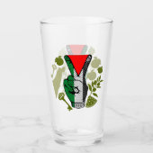 Overwinningshand weerstands rode driehoek symbool glas (Voorkant)