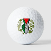 Overwinningshand weerstands rode driehoek symbool golfballen (Voorkant)
