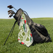 Overwinningshand weerstands rode driehoek symbool golfhanddoek (Groen)