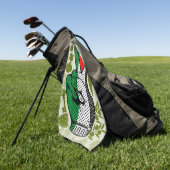 Overwinningshand weerstands rode driehoek symbool golfhanddoek (Groen)