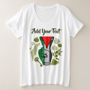 Overwinningshand weerstands rode driehoek symbool grote maat t-shirt