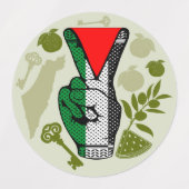 Overwinningshand weerstands rode driehoek symbool labels (Design 1)