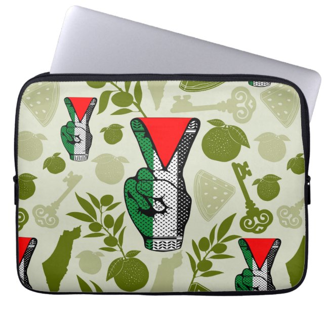 Overwinningshand weerstands rode driehoek symbool laptop sleeve (Voorkant)