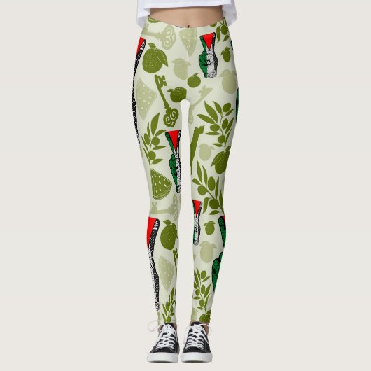 Overwinningshand weerstands rode driehoek symbool leggings (Voorkant)