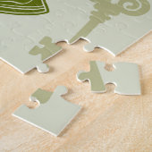 Overwinningshand weerstands rode driehoek symbool legpuzzel (Zijkant)