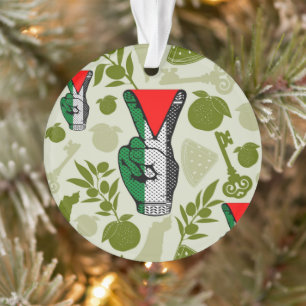 Overwinningshand weerstands rode driehoek symbool ornament