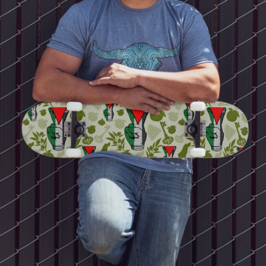 Overwinningshand weerstands rode driehoek symbool persoonlijk skateboard (Buiten 3)