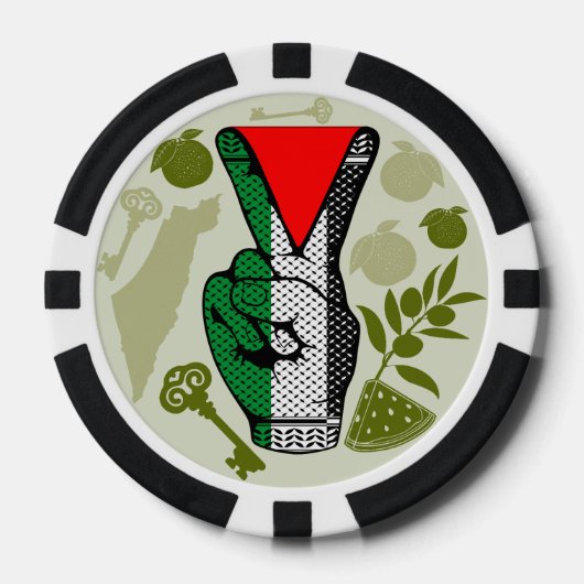Overwinningshand weerstands rode driehoek symbool poker chips (Voorkant)