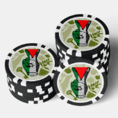 Overwinningshand weerstands rode driehoek symbool poker chips (Opstapeling)