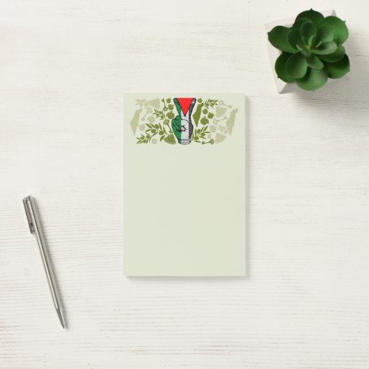 Overwinningshand weerstands rode driehoek symbool post-it® notes (Kantoor)