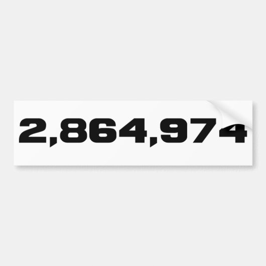 Overwinningsmarge van Hillary Clinton: 2,864,974 Bumpersticker (Voorkant)