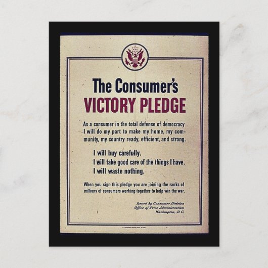 Overwinningspakket van de consument briefkaart (Voorkant)