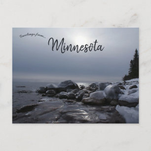 Overwinteren bij Lake Superior Minnesota Briefkaart