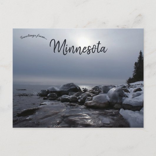 Overwinteren bij Lake Superior Minnesota Briefkaart (Voorkant)