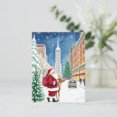 Overwinteren in New York City in Manhattan Santa T Briefkaart (Staand voorkant)