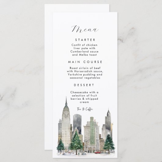 Overwinteren in New York Flat Menu (Voorkant / Achterkant)