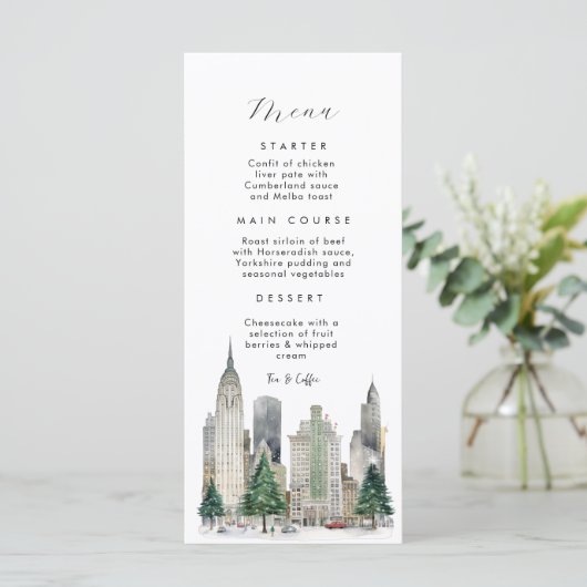 Overwinteren in New York Flat Menu (Staand voorkant)