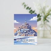 Overwinteren op de Mont Saint-Michel Briefkaart (Staand voorkant)
