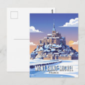 Overwinteren op de Mont Saint-Michel Briefkaart (Voorkant / Achterkant)