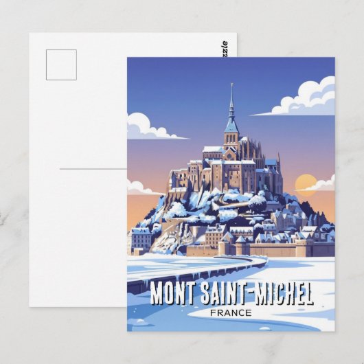 Overwinteren op de Mont Saint-Michel Briefkaart (Voorkant / Achterkant)