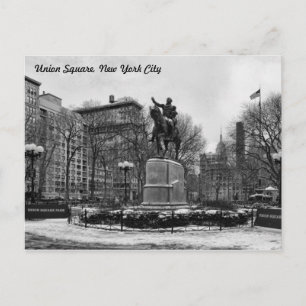 Overwinteren op het Union Square 001 Black White 0 Briefkaart